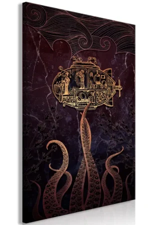 Aanbieding Kunstdruk op canvas 'Golden Submarine Vertical'