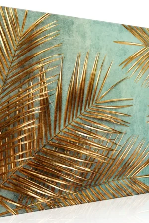 Gratis Retour Kunstdruk op canvas 'Sunny Palm Trees Wide'