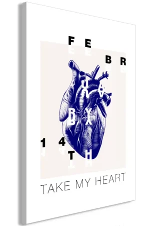 Aanbieding Kunstdruk op canvas 'Take My Heart Vertical'