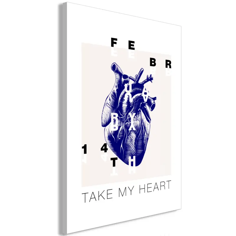 Aanbieding Kunstdruk op canvas 'Take My Heart Vertical'