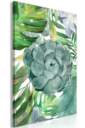 Hoge Kwaliteit Kunstdruk op canvas 'Tropical Flora Vertical'