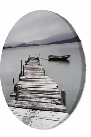 Aanbieding Rond schilderij 'Silent Harbor'