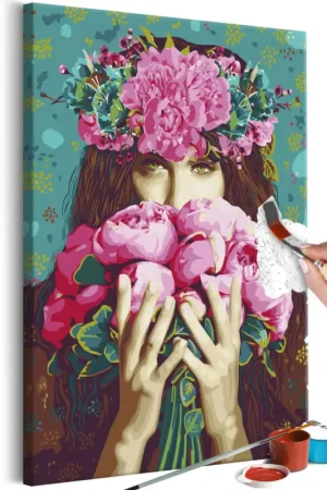 Gratis Retour Schilderen op nummer volwassenen 'Green-Eyed Woman'