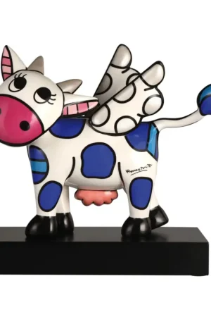 Porseleinen figuur 'Flying Cow' van Romero Britto 15,5x31x37,2cm Favoriet