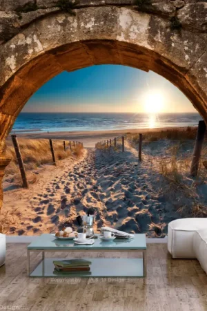 Snelle Levering Behang 'Arch and Beach'