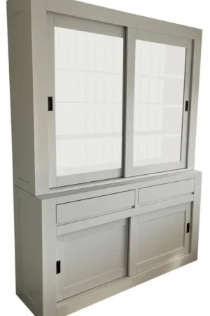Buffetkast grijswit - wit design soft close 160cm Hoge Kwaliteit