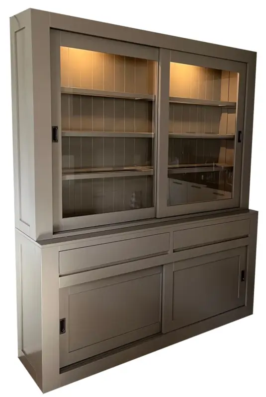 Actieprijs Buffetkast taupe design soft close 180cm led verlichting