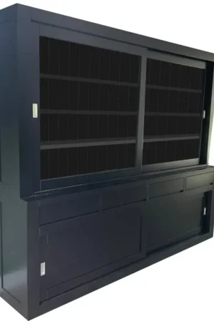 Actieprijs Buffetkast XL design zwart greeploos 260cm