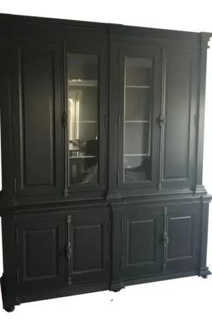 Buffetkast zwart - grijs Lara 200 x 240cm dichte zijdeuren Koopje