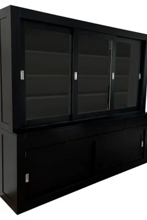Beperkte Voorraad Buffetkast zwart - zwart Zwolle 240cm soft close |