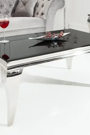 Hete Deal Salontafel Barock Modern Zwart/Zilver 100cm - 37352