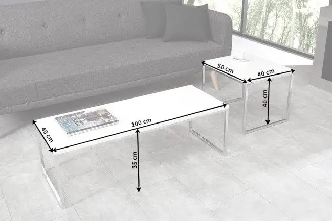 Betaalbaar Salontafel Nobile 2-delig Zwart 100cm - 37735