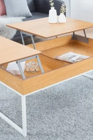Beperkte Voorraad Salontafel Fabric Eiken Wit Verstelbaar - 38058