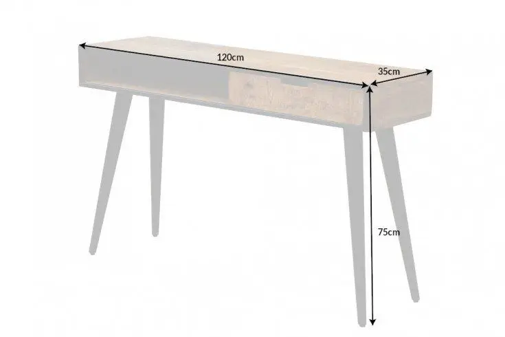 Aanbieding Sidetable Industrial 120cm Massief Mango Hout -39651