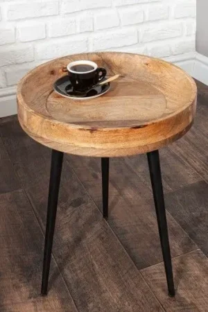 Uitverkoop Bijzettafel Pure Nature 35 cm Massief Mango Hout - 39669