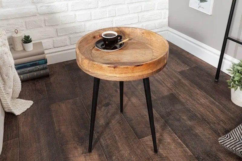 Uitverkoop Bijzettafel Pure Nature 35 cm Massief Mango Hout - 39669