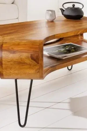 Aanbieding Salontafel Organic Living 100x45cm Massief Sheesham Hout - 43073