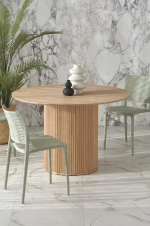 Beste Prijs Eettafel Lopez Rond Eiken Bruin 120cm